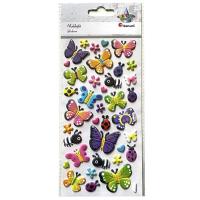 Opakowanie Naklejki wypukłe motyle, biedronki mix 37szt