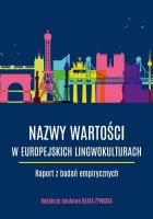 Okładka książki Nazwy wartości w europejskich lingwokulturach