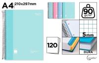 Notatnik A4/120K kołowy kratka MIX. Wydawca: Cervantes. SmakLiter.pl Opakowanie Notatnik A4/120K kołowy kratka MIX