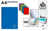 Notatnik A4/120K kołowy kratka MIX. Wydawca: Cervantes. SmakLiter.pl Opakowanie Notatnik A4/120K kołowy kratka MIX