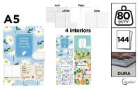 Notatnik A5/144K magnes kwiaty MIX. Wydawca: Cervantes. SmakLiter.pl Opakowanie Notatnik A5/144K magnes kwiaty MIX