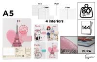 Notatnik A5/144K magnes Paris MIX. Wydawca: Cervantes. SmakLiter.pl Opakowanie Notatnik A5/144K magnes Paris MIX