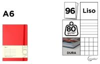 Notatnik A6/96K czerwony MIX. Wydawca: Cervantes. SmakLiter.pl Opakowanie Notatnik A6/96K czerwony MIX
