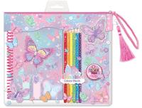 Opakowanie Notatnik na spirali z kredkami Motylki