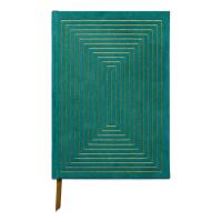 Notatnik z wegańskiego zamszu Green Linear Boxes. Wydawca: Designworks Ink. SmakLiter.pl Opakowanie Notatnik z wegańskiego zamszu Green Linear Boxes