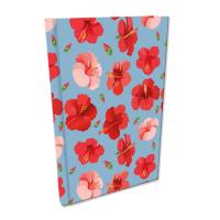 Notes A5 kratka Soft Touch Hibiskusy w jeansie. Wydawca: EV-Corp. SmakLiter.pl Opakowanie Notes A5 kratka Soft Touch Hibiskusy w jeansie