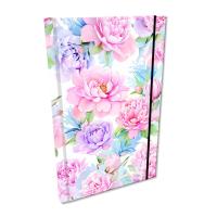 Opakowanie Notes A5 kratka z gumką Soft Touch Kwiaty Pastel