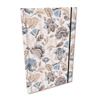 Opakowanie Notes A5 kratka z gumką Soft Touch Paisley Kwiaty Kawowe