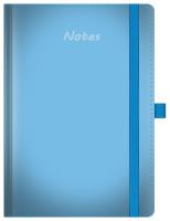 Opakowanie Notes A5 pastelowy z gumką błękitny kratka biały papier