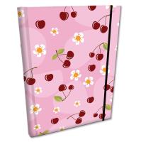 Notes B6 kratka z gumką Soft Touch Wisienki W Różu. Wydawca: EV-Corp. SmakLiter.pl Opakowanie Notes B6 kratka z gumką Soft Touch Wisienki W Różu