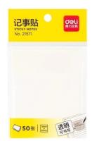 Opakowanie Notes samoprzylepny 76x95mm 50K transparentny DELI