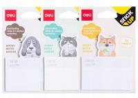 Notes samoprzylepny lisek/kotek/piesek 25K DELI. Wydawca: DELI. SmakLiter.pl Opakowanie Notes samoprzylepny lisek/kotek/piesek 25K DELI