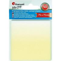 Notes samoprzylepny transparentny 75x75mm 50K. Wydawca: Titanum. SmakLiter.pl Opakowanie Notes samoprzylepny transparentny 75x75mm 50K