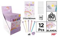 Opakowanie Notes z kredkami i gumkami Unicorn