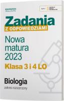 Okładka książki Nowa matura 2023 Biologia Zadania z odpowiedziami Klasa 3 i 4 LO Zakres rozszerzony