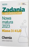 Nowa matura 2023 Chemia Zadania z odpowiedziami Klasa 3 i 4 LO Zakres rozszerzony. Autor: Malecha Piotr. SmakLiter.pl Okładka książki Nowa matura 2023 Chemia Zadania z odpowiedziami Klasa 3 i 4 LO Zakres rozszerzony