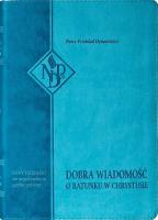 Okładka książki Nowy Testament NPD, turkusowa z paginatorami