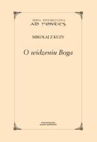 O widzeniu Boga. Autor: Mikołaj z Kuzy . SmakLiter.pl Okładka książki O widzeniu Boga