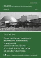 Ocena możliwości osiągnięcia neutralności.... Autor: Emilia den Boer. SmakLiter.pl Okładka książki Ocena możliwości osiągnięcia neutralności...