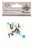 Oczy do maskotek plastikowe 10mm z mocowaniem 8szt. Wydawca: Titanum. SmakLiter.pl Opakowanie Oczy do maskotek plastikowe 10mm z mocowaniem 8szt