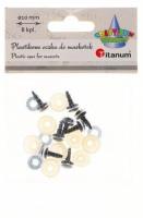 Oczy do maskotek plastikowe 10mm z mocowaniem 8szt. Wydawca: Titanum. SmakLiter.pl Opakowanie Oczy do maskotek plastikowe 10mm z mocowaniem 8szt