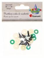 Oczy do maskotek plastikowe 10mm z mocowaniem 8szt. Wydawca: Titanum. SmakLiter.pl Opakowanie Oczy do maskotek plastikowe 10mm z mocowaniem 8szt