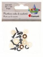 Oczy do maskotek plastikowe 10mm z mocowaniem 8szt. Wydawca: Titanum. SmakLiter.pl Opakowanie Oczy do maskotek plastikowe 10mm z mocowaniem 8szt