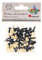 Oczy do maskotek plastikowe 8mm z mocowaniem 50szt. Wydawca: Titanum. SmakLiter.pl Opakowanie Oczy do maskotek plastikowe 8mm z mocowaniem 50szt