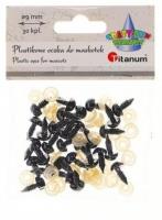 Oczy do maskotek plastikowe 9mm z mocowaniem 30szt. Wydawca: Titanum. SmakLiter.pl Opakowanie Oczy do maskotek plastikowe 9mm z mocowaniem 30szt