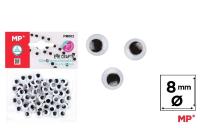 Opakowanie Oczy ruchome samoprzylepne 8mm