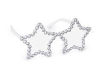 Opakowanie Okulary Gwiazdy z diamencikami srebrny 14,5x7cm