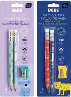 Ołówki do nauki pisania 2szt+temperów BB Kids mix. Wydawca: INTERDRUK. SmakLiter.pl Opakowanie Ołówki do nauki pisania 2szt+temperów BB Kids mix