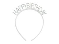 Opakowanie Opaska Happy Birthday 14x15,5 cm srebrna