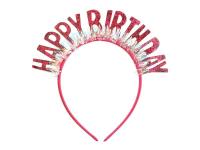 Opakowanie Opaska Happy Birthday 18x18cm różowa