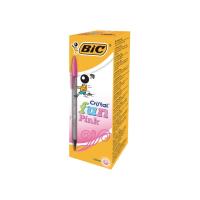 Opakowanie Paczka Długopis BIC Cristal Fun 1.6mm różowy 20szt.