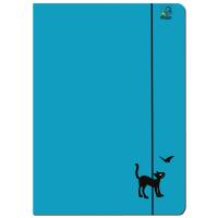 Paczka Teczka A4 z gumką Kot niebieski 5 sztuk. Wydawca: EV-Corp. SmakLiter.pl Opakowanie Paczka Teczka A4 z gumką Kot niebieski 5 sztuk