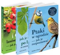 Okładka książki Pakiet Ptaki w ogrodzie, jak je rozpoznawać / Drzewa, jak je rozpoznawać po liściach / Jadalne zioła i owoce lasów, łąk i pól, jak je rozpoznawać