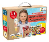 Pakiet z piórem KAKADU. Widzę, słyszę, poznaję. Dźwięki na spacerze / Widzę, słyszę, poznaję. Zwierzęta domowe. Kakadu. Autor: Opracowanie zbiorowe. SmakLiter.pl Okładka książki Pakiet z piórem KAKADU. Widzę, słyszę, poznaję. Dźwięki na spacerze / Widzę, słyszę, poznaję. Zwierzęta domowe. Kakadu