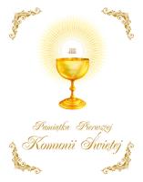 Okładka książki Pamiątka I Komunii Św.(złoty kielich, mały format)