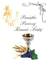 Okładka książki Pamiątka Pierwszej Komunii Świętej papież i kiel.3