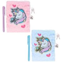 Opakowanie Pamiętnik pluszowy jednorożec długopis MIX