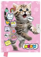 Pamiętnik z kłódką 80 kartek Meow. Wydawca: GDD. SmakLiter.pl Opakowanie Pamiętnik z kłódką 80 kartek Meow