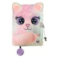 Opakowanie Pamiętnik z kłódką A5/96K 3D włochacz Charming Cat