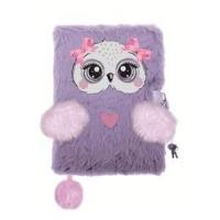 Opakowanie Pamiętnik z kłódką A5/96K 3D włochacz Violet owl