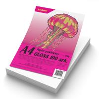 Papier A4 powlekany kredowany gloss 100 ark. 350g. Wydawca: Tobby. SmakLiter.pl Opakowanie Papier A4 powlekany kredowany gloss 100 ark. 350g