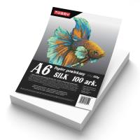 Papier A6 powlekany kredowany 100 ark.350g. Wydawca: Tobby. SmakLiter.pl Opakowanie Papier A6 powlekany kredowany 100 ark.350g
