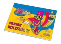 Papier kolorowy A4 8 kartek błyszczący. Wydawca: Alfa Pastello. SmakLiter.pl Opakowanie Papier kolorowy A4 8 kartek błyszczący