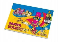 Papier kolorowy A5 8 kartek błyszczący. Wydawca: Alfa Pastello. SmakLiter.pl Opakowanie Papier kolorowy A5 8 kartek błyszczący