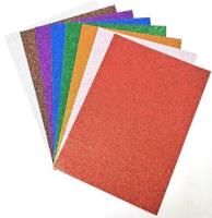 Opakowanie Papier kolorowy brokatowy A4 8 arkuszy wycinanki