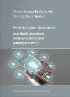 Okładka książki Peer-to-peer insurance. Przesłanki powstania...